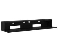 vidaXL Bureau d'appoint noir imitation chêne, 130 x 36 x 19,5 cm