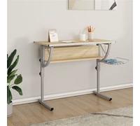 vidaXL Bureau d'artisanat chêne sonoma et gris 110x53x(58-87) cm Marron G
