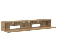 vidaXL Bureau d'atelier, bois imitation chêne artisanal, 130 x 36 x 19,5 cm, panneau de fibres de bois