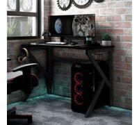 vidaXL Bureau de jeu avec pieds en forme de K Noir 90x60x75 cm Noir G