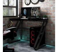 vidaXL Bureau de jeu avec pieds en forme de ZZ Noir 110x60x75 cm Noir G