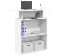 vidaXL Bureau de réception en bois d'ingénierie Blanc 100x40x104 cm