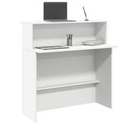 vidaXL Bureau de réception Réf. 859024 – 100×50×103,5 cm – Bois d'ingénierie – Blanc