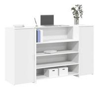 vidaXL Bureau de réception blanc 180x50x103,5 cm bois d'ingénierie, comptoir de réception, réception de salon, comptoir de 3324169 Blanc