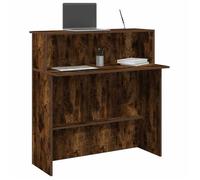 vidaXL Bureau de réception chêne fumé 100x50x103,5cm Bois d'ingénierie, comptoir de réception, réception de Salon, comptoir de Bar de réception