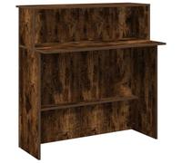 vidaXL Bureau de réception chêne fumé 100x50x103,5cm Bois d'ingénierie, comptoir de réception, réception de Salon, comptoir de Bar de réception