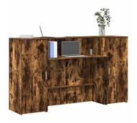 vidaXL Bureau de réception chêne fumé 180x50x103,5cm bois d'ingénierie Multicolore