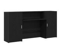 vidaXL Bureau de réception chêne Noir 200x50x103,5cm Bois d'ingénierie