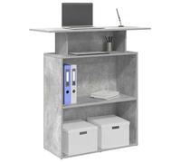 vidaXL Bureau de réception Gris béton 100x40x104 – Bois d'ingénierie