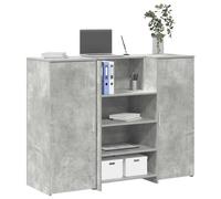 Vidaxl Bureau De Réception Gris Béton 135x50x103,5cm Bois D'ingénierie Multicolore