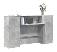 Vidaxl Bureau De Réception Gris Béton 180x50x103,5cm Bois D'ingénierie Multicolore