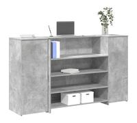 Vidaxl Bureau De Réception Gris Béton 180x50x103,5cm Bois D'ingénierie Multicolore