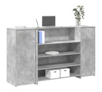Vidaxl Bureau De Réception Gris Béton 180x50x103,5cm Bois D'ingénierie Multicolore