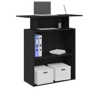 vidaXL Bureau de réception Noir 100x40x104 cm Bois d'ingénierie