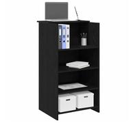 vidaXL Bureau de réception noir 55x50x103,5 cm bois d'ingénierie, comptoir de réception, réception de salon, comptoir de bar 859016