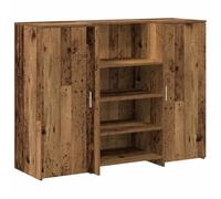vidaXL Bureau de réception vieux bois 135x50x103,5cm bois d'ingénierie, comptoir de réception, réception de salon, comptoir de bar de réception