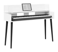 vidaXL Bureau de Studio Blanc 110 x 40 x 19,5 cm Bois d'ingénierie, Bureau Moderne rectangulaire pour la Musique, l'enregistrement, et Les espaces créatifs, en Bois, Pratique