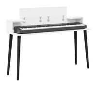 vidaXL Bureau de Studio Blanc 152 x 36 x 19,5 cm Bois d'ingénierie, Bureau de Musique Moderne, rectangulaire, pour Musiciens, Espace créatif, Meuble de Production à la Maison