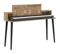 vidaXL Bureau de Studio Chêne Artisanal 110 x 36 x 19,5 cm, Bureau de Musique Moderne, rectangulaire, pour Musiciens, Espace créatif, Meuble de Production à la Maison