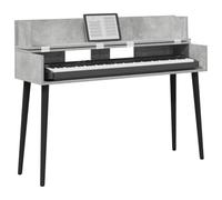 vidaXL Bureau de Studio Gris béton 152 x 40 x 19,5 cm, Bureau Moderne rectangulaire pour la Musique, l'enregistrement, et Les espaces créatifs, en Bois, Pratique