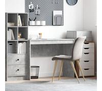 vidaXL Bureau d'écriture Beton gris Panneau de particules 100 x 40 x 76 cm