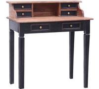 Vidaxl Bureau Avec Tiroirs 90x50x101 Cm Bois De Récupération Solide Marron