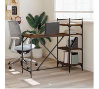 vidaXL Bureau d'ordinateur 836217 avec étagères et rangement Chêne marron 120x47x109 cm
