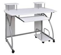 vidaXL Bureau d'ordinateur - Blanc