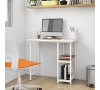 vidaXL Bureau d'ordinateur Blanc 80 x 40 x 72 cm en MDF et métal