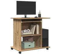 vidaXL Bureau d'ordinateur chêne artisanal 80x50x75 cm bois ingénierie, bureau, bureau de travail, table de bureau, bureau 856053