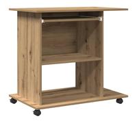 vidaXL Bureau d'ordinateur chêne artisanal 80x50x75 cm bois ingénierie, bureau, bureau de travail, table de bureau, bureau d'étude, bureau à domicile