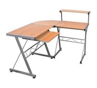 vidaXL Bureau d'ordinateur d'angle Marron 132x112x99cm Bois ingénierie