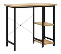 vidaXL Bureau d'ordinateur Table informatique 80x40x72 cm Noir et chêne clair MDF et métal
