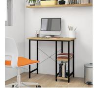 vidaXL Bureau d'ordinateur Table informatique 80x40x72 cm Noir et chêne clair MDF et métal