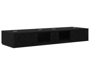 vidaXL Bureau d'ordinateur noir imitation chêne, 110 x 40 x 19,5 cm