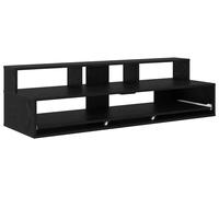 vidaXL Bureau de Studio Chêne Noir 130 x 42,5 x 36 cm, Bureau Moderne, Espace Musique Pratique, Meuble Clavier en Bois, Setup Minimaliste pour la Chambre