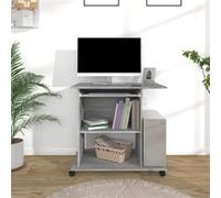 vidaXL Bureau d'ordinateur Sonoma gris 80x50x75 cm Bois d'ingénierie815544 Gris G