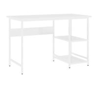 vidaXL Bureau d'Ordinateur Table Informatique Meuble de Travail Bureau d'Ecriture Table d'Ordinateur Intérieur Blanc 105x50x72 cm MDF et Métal