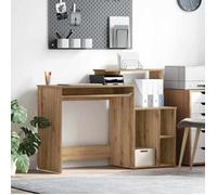 vidaXL Bureau Chêne Artisanal 120,5 x 44 x 88,5 cm Bois d'ingénierie, Mobilier de Bureau, Bureau Moderne, Espace Compact, Rangement Pratique, Coin d'étude élégant, intérieur texturé
