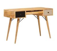 VidaXL Bureau en bois de manguier massif marron 110 x 50 x 76 cm - 2 tiroirs