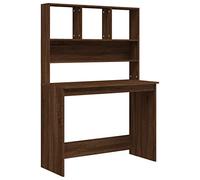 vidaXL Bureau et étagères Chêne Marron 102x45x148 cm Bois d'ingénierie, Bureau d'ordinateur, Bureau Debout, Bureau avec Rangement, Bureau d'étude