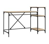 vidaXL Bureau et étagères chêne Sonoma 135x50x90cm Bois ingénierie/Fer