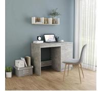 vidaXL Bureau Gris béton 100x50x76 cm Bois d'ingénierie