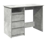 vidaXL Bureau Gris béton 102x50x75 cm Bois d'ingénierie, pour ordinateur et étude, avec rangement
