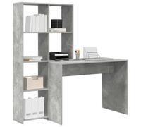 vidaXL Bureau Gris béton 138,5 x 55 x 143 cm Bois d'ingénierie, Bureau Moderne, Coin Compact, Espace de Travail Multi-Usage, Meuble Durable pour étudiants
