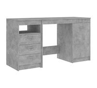 vidaXL Bureau d'ordinateur 140x50x76 cm Gris béton Bois d'ingénierie