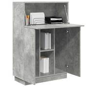 vidaXL Bureau Gris béton 71.5 x 31.5 x 106.5 cm Bois d'ingénierie | Élégant et moderne en gris béton , Trois grands compartiments pour garder tout en ordre ,