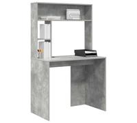 vidaXL Bureau Gris béton 91 x 50 x 149 cm Bois d'ingénierie, Bureau Moderne pour Salon, Espace de Travail Compact, Table d'étude stylée avec Rangement, Bien organisé