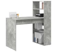 vidaXL Bureau Gris béton Bois d'ingénierie 113 x 54 x 120 cm | Style minimaliste élégant pour aujourd'hui, Avec des étagères pour mieux s'organiser et avoir du style,