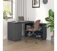 VidaXL Bureau Gris - Bois de Pin